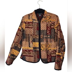 MOLLY & MAXX Vintage, Petite Tapestry Patchwork Jacket, size PM